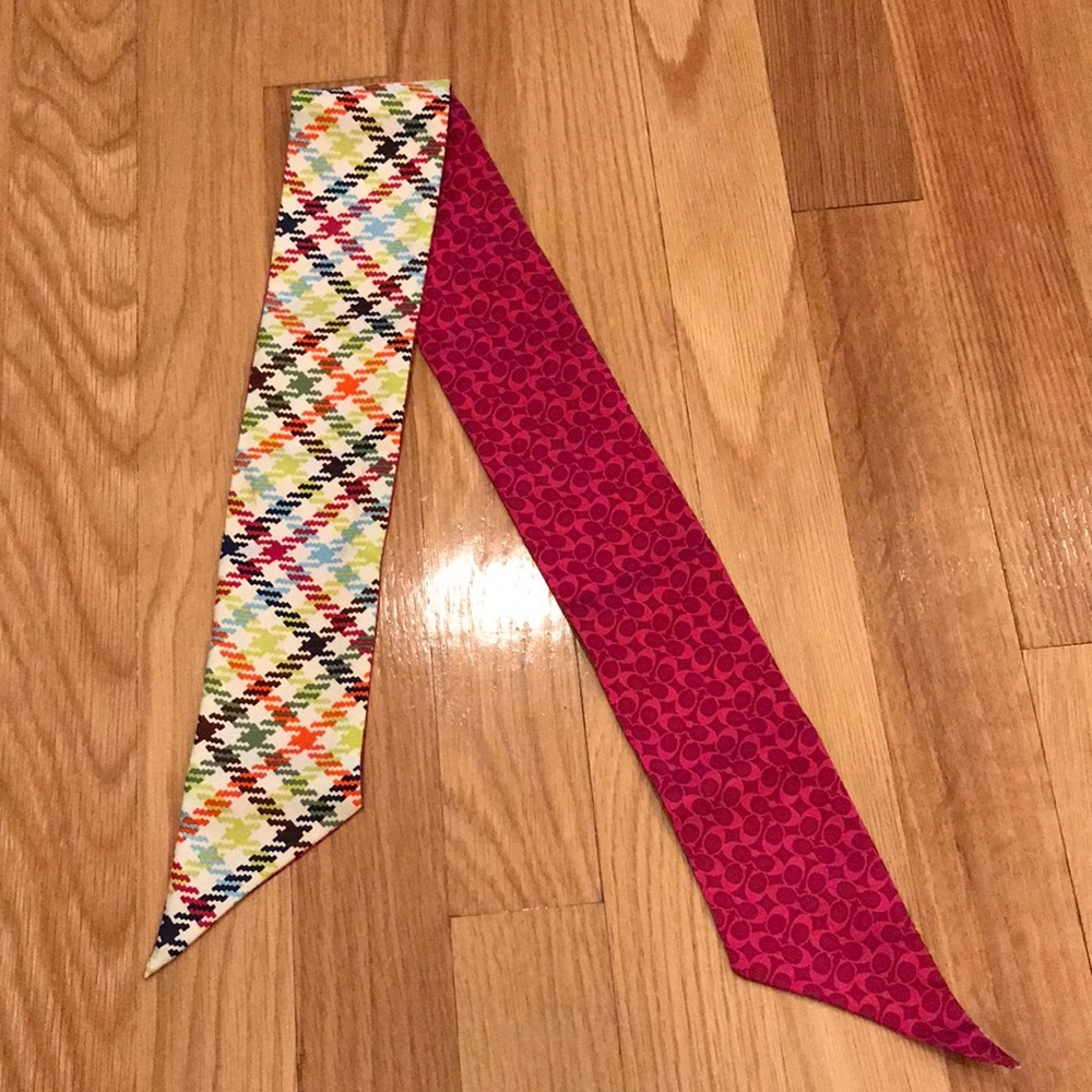 Coach Reversible Silk neck tie scarf accessory